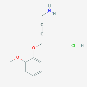 molecular formula C11H14ClNO2 B2855525 4-(2-Methoxyphenoxy)but-2-yn-1-amine hydrochloride CAS No. 32498-42-3