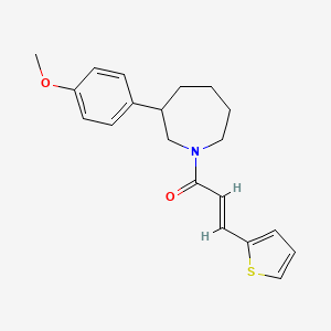 molecular formula C20H23NO2S B2855528 (E)-1-(3-(4-methoxyphenyl)azepan-1-yl)-3-(thiophen-2-yl)prop-2-en-1-one CAS No. 1798400-05-1