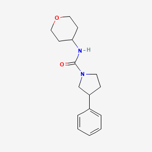 3-phenyl-N-(tetrahydro-2H-pyran-4-yl)pyrrolidine-1-carboxamide