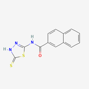molecular formula C13H9N3OS2 B2855540 N-(5-mercapto-1,3,4-thiadiazol-2-yl)-2-naphthamide CAS No. 391864-11-2