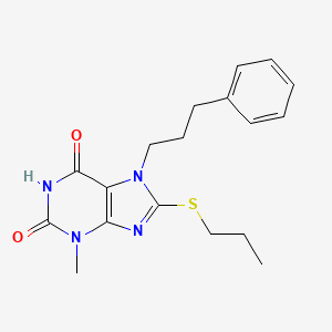 3-methyl-7-(3-phenylpropyl)-8-(propylthio)-1H-purine-2,6(3H,7H)-dione