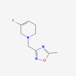 molecular formula C9H12FN3O B2855557 5-Fluoro-1-[(5-methyl-1,2,4-oxadiazol-3-yl)methyl]-1,2,3,6-tetrahydropyridine CAS No. 2093890-90-3