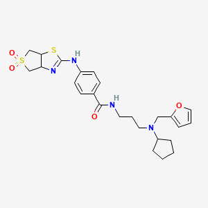 N-{3-[cyclopentyl(2-furylmethyl)amino]propyl}-4-[(5,5-dioxido-3a,4,6,6a-tetrahydrothieno[3,4-d][1,3]thiazol-2-yl)amino]benzamide