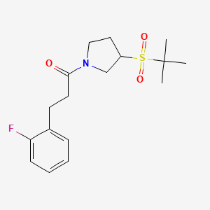 molecular formula C17H24FNO3S B2855567 1-(3-(Tert-butylsulfonyl)pyrrolidin-1-yl)-3-(2-fluorophenyl)propan-1-one CAS No. 1797612-21-5