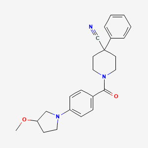 1-(4-(3-Methoxypyrrolidin-1-yl)benzoyl)-4-phenylpiperidine-4-carbonitrile