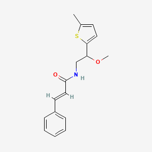molecular formula C17H19NO2S B2855578 N-(2-methoxy-2-(5-methylthiophen-2-yl)ethyl)cinnamamide CAS No. 1448139-85-2