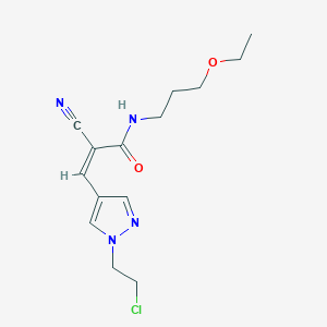 molecular formula C14H19ClN4O2 B2855584 (Z)-3-[1-(2-chloroethyl)pyrazol-4-yl]-2-cyano-N-(3-ethoxypropyl)prop-2-enamide CAS No. 1390746-01-6