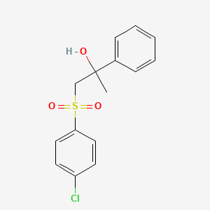 molecular formula C15H15ClO3S B2855587 1-[(4-Chlorophenyl)sulfonyl]-2-phenyl-2-propanol CAS No. 338774-88-2