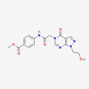 methyl 4-{2-[1-(2-hydroxyethyl)-4-oxo-1H,4H,5H-pyrazolo[3,4-d]pyrimidin-5-yl]acetamido}benzoate