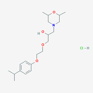 molecular formula C20H34ClNO4 B2855589 1-(2,6-Dimethylmorpholino)-3-(2-(4-isopropylphenoxy)ethoxy)propan-2-ol hydrochloride CAS No. 1351607-68-5