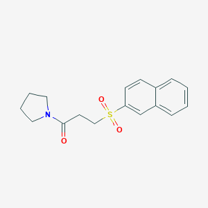 molecular formula C17H19NO3S B285559 2-Naphthyl 3-oxo-3-(1-pyrrolidinyl)propyl sulfone 