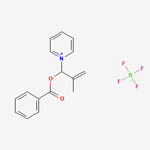 molecular formula C16H16BF4NO2 B2855594 1-[1-(Benzoyloxy)-2-methyl-2-propen-1-yl]pyridinium  tetrafluoroborate CAS No. 457051-95-5