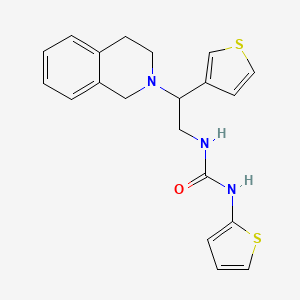 molecular formula C20H21N3OS2 B2855602 1-(2-(3,4-dihydroisoquinolin-2(1H)-yl)-2-(thiophen-3-yl)ethyl)-3-(thiophen-2-yl)urea CAS No. 1105224-76-7