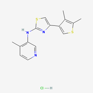 molecular formula C15H16ClN3S2 B2855606 4-(4,5-dimethylthiophen-3-yl)-N-(4-methylpyridin-3-yl)thiazol-2-amine hydrochloride CAS No. 2034433-02-6
