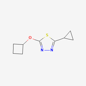 molecular formula C9H12N2OS B2855614 2-Cyclobutoxy-5-cyclopropyl-1,3,4-thiadiazole CAS No. 2175978-42-2