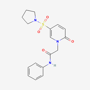molecular formula C17H19N3O4S B2855615 2-(2-oxo-5-pyrrolidin-1-ylsulfonylpyridin-1-yl)-N-phenylacetamide CAS No. 949342-73-8