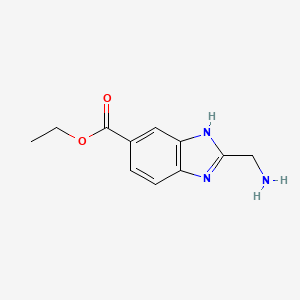 molecular formula C11H13N3O2 B2855619 Ethyl 2-(aminomethyl)-3H-benzimidazole-5-carboxylate CAS No. 2248370-89-8