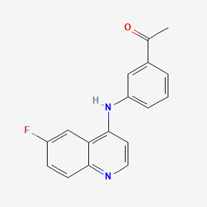 1-{3-[(6-Fluoroquinolin-4-yl)amino]phenyl}ethanone