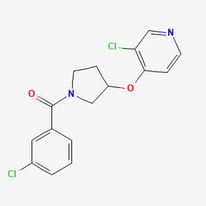molecular formula C16H14Cl2N2O2 B2855621 (3-Chlorophenyl)(3-((3-chloropyridin-4-yl)oxy)pyrrolidin-1-yl)methanone CAS No. 2034432-39-6