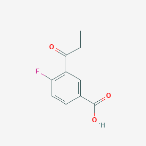 molecular formula C10H9FO3 B2855623 4-Fluoro-3-propanoylbenzoic acid CAS No. 1378847-99-4