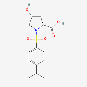 molecular formula C14H19NO5S B2855630 4-Hydroxy-1-[4-(propan-2-yl)benzenesulfonyl]pyrrolidine-2-carboxylic acid CAS No. 1191109-76-8