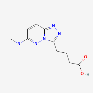 molecular formula C11H15N5O2 B2855637 4-[6-(Dimethylamino)[1,2,4]triazolo[4,3-b]pyridazin-3-yl]butanoic acid CAS No. 1429901-82-5