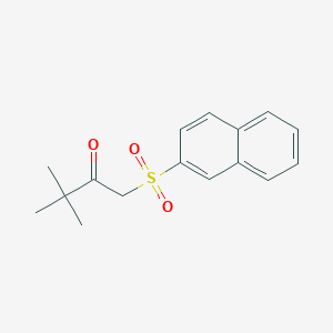 molecular formula C16H18O3S B285564 3,3-Dimethyl-1-(2-naphthylsulfonyl)-2-butanone 