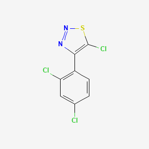 molecular formula C8H3Cl3N2S B2855640 5-Chloro-4-(2,4-dichlorophenyl)-1,2,3-thiadiazole CAS No. 338407-85-5