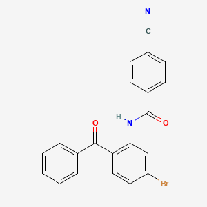 molecular formula C21H13BrN2O2 B2855650 N-(2-benzoyl-5-bromophenyl)-4-cyanobenzamide CAS No. 313662-35-0