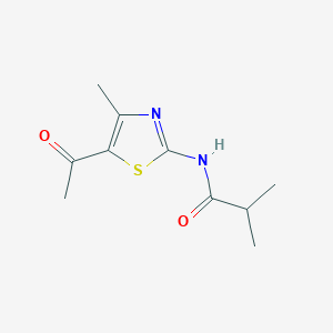 molecular formula C10H14N2O2S B2855661 N-(5-acetyl-4-methyl-2-thiazolyl)-2-methylpropanamide CAS No. 391219-71-9
