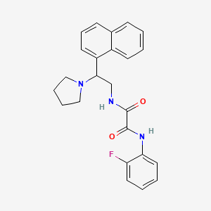 molecular formula C24H24FN3O2 B2855663 N1-(2-fluorophenyl)-N2-(2-(naphthalen-1-yl)-2-(pyrrolidin-1-yl)ethyl)oxalamide CAS No. 941872-05-5
