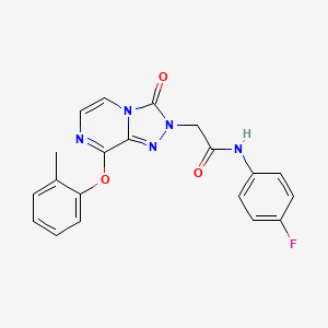 molecular formula C20H16FN5O3 B2855669 N-(4-fluorophenyl)-2-[8-(2-methylphenoxy)-3-oxo[1,2,4]triazolo[4,3-a]pyrazin-2(3H)-yl]acetamide CAS No. 1251612-56-2