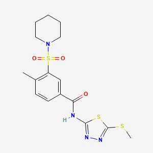 4-methyl-N-(5-methylsulfanyl-1,3,4-thiadiazol-2-yl)-3-piperidin-1-ylsulfonylbenzamide