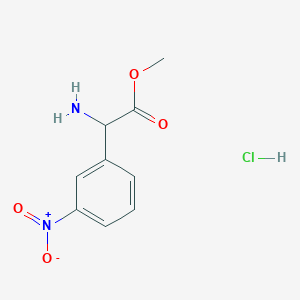 molecular formula C9H11ClN2O4 B2855673 Methyl 2-amino-2-(3-nitrophenyl)acetate hydrochloride CAS No. 340188-58-1