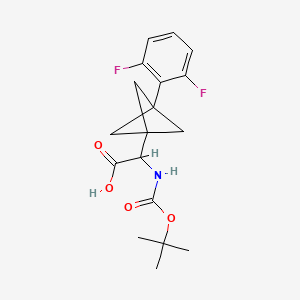 2-[3-(2,6-Difluorophenyl)-1-bicyclo[1.1.1]pentanyl]-2-[(2-methylpropan-2-yl)oxycarbonylamino]acetic acid