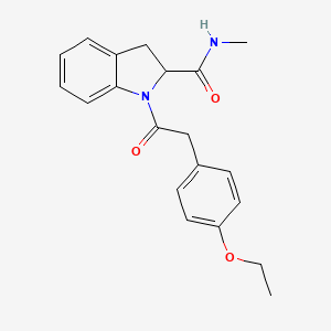 molecular formula C20H22N2O3 B2855690 1-(2-(4-ethoxyphenyl)acetyl)-N-methylindoline-2-carboxamide CAS No. 1103514-42-6
