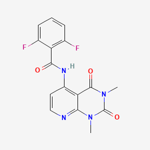molecular formula C16H12F2N4O3 B2855691 N-(1,3-dimethyl-2,4-dioxo-1,2,3,4-tetrahydropyrido[2,3-d]pyrimidin-5-yl)-2,6-difluorobenzamide CAS No. 941990-75-6