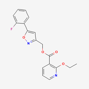 (5-(2-Fluorophenyl)isoxazol-3-yl)methyl 2-ethoxynicotinate
