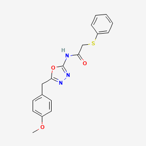 molecular formula C18H17N3O3S B2855695 N-(5-(4-methoxybenzyl)-1,3,4-oxadiazol-2-yl)-2-(phenylthio)acetamide CAS No. 955244-40-3