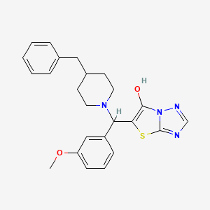 molecular formula C24H26N4O2S B2855696 5-((4-Benzylpiperidin-1-yl)(3-methoxyphenyl)methyl)thiazolo[3,2-b][1,2,4]triazol-6-ol CAS No. 868220-39-7