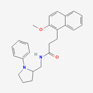 molecular formula C25H28N2O2 B2855697 3-(2-methoxynaphthalen-1-yl)-N-[(1-phenylpyrrolidin-2-yl)methyl]propanamide CAS No. 1797703-98-0