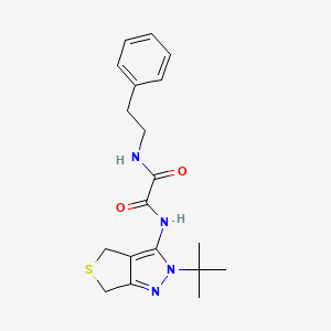 molecular formula C19H24N4O2S B2855700 N1-(2-(tert-butyl)-4,6-dihydro-2H-thieno[3,4-c]pyrazol-3-yl)-N2-phenethyloxalamide CAS No. 899952-64-8