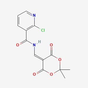 molecular formula C13H11ClN2O5 B2855701 2-chloro-N-[(2,2-dimethyl-4,6-dioxo-1,3-dioxan-5-yliden)methyl]nicotinamide CAS No. 477885-88-4
