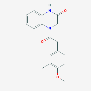 molecular formula C18H18N2O3 B2855702 4-(2-(4-methoxy-3-methylphenyl)acetyl)-3,4-dihydroquinoxalin-2(1H)-one CAS No. 952887-99-9
