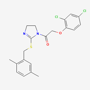 2-(2,4-dichlorophenoxy)-1-(2-((2,5-dimethylbenzyl)thio)-4,5-dihydro-1H-imidazol-1-yl)ethanone