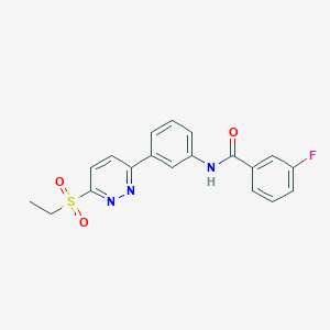 molecular formula C19H16FN3O3S B2855708 N-(3-(6-(ethylsulfonyl)pyridazin-3-yl)phenyl)-3-fluorobenzamide CAS No. 897614-48-1