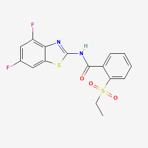 molecular formula C16H12F2N2O3S2 B2855712 N-(4,6-difluorobenzo[d]thiazol-2-yl)-2-(ethylsulfonyl)benzamide CAS No. 886924-90-9