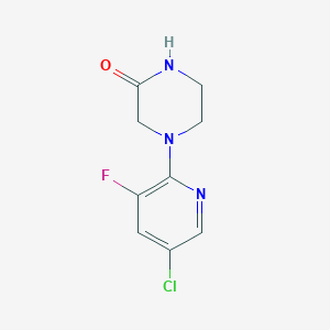 molecular formula C9H9ClFN3O B2855715 4-(5-Chloro-3-fluoropyridin-2-yl)piperazin-2-one CAS No. 1125426-55-2