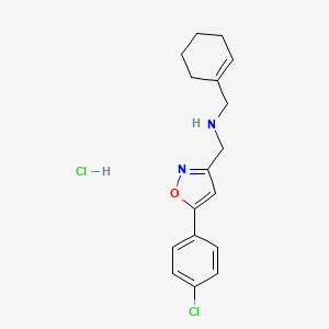 molecular formula C17H20Cl2N2O B2855718 N-[[5-(4-Chlorophenyl)-1,2-oxazol-3-yl]methyl]-1-(cyclohexen-1-yl)methanamine;hydrochloride CAS No. 2418666-82-5