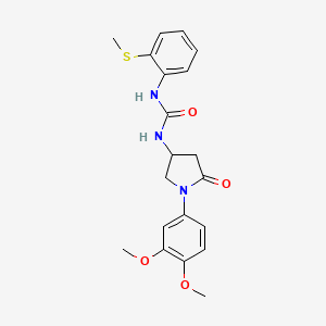 1-(1-(3,4-Dimethoxyphenyl)-5-oxopyrrolidin-3-yl)-3-(2-(methylthio)phenyl)urea